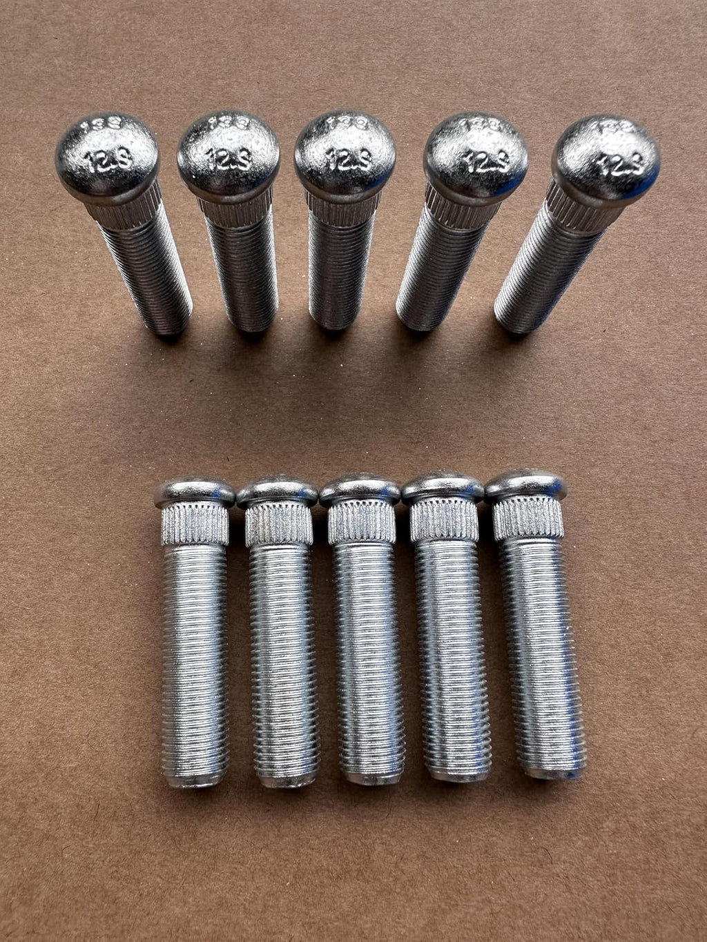 10PCS 1/2" Extended Longer Than Stock Serrated Wheel Stud Bolts Thread 1/2-20 - .535 in. Knurl, 2 in. Length Replacement for Chevrolet Buick Cadillac GMC Pontiac Oldsmobile