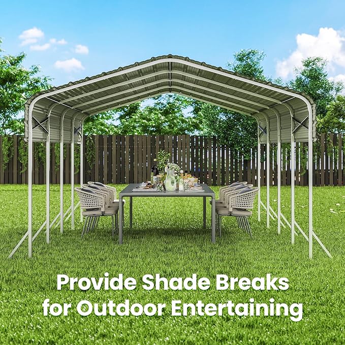 Heavy Duty Metal Carport – Sturdy Structure, All-Weather Protection, Easy - Image 7