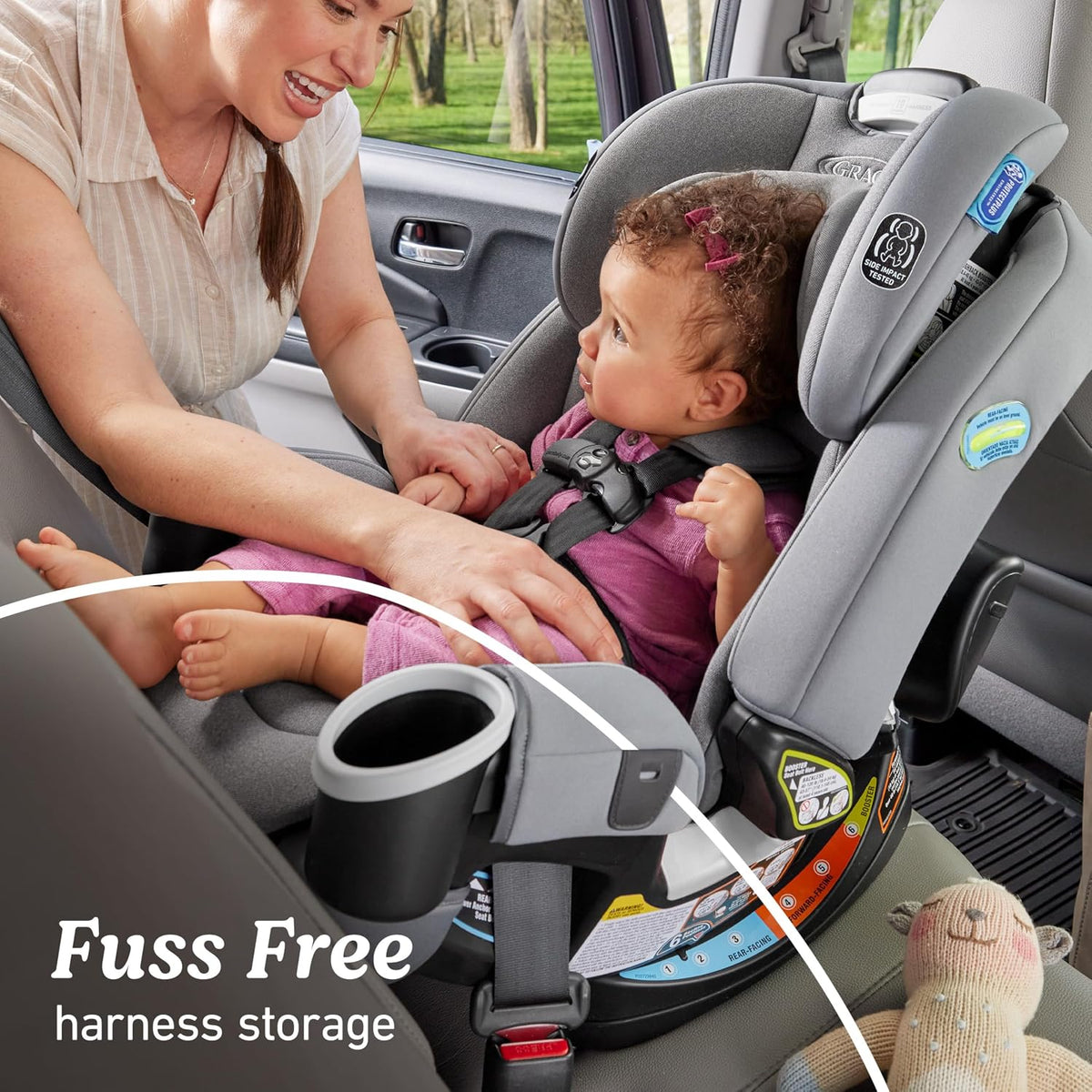graco 4ever dlx 4-in-1 convertible car seat, charlie on a desk or shelf