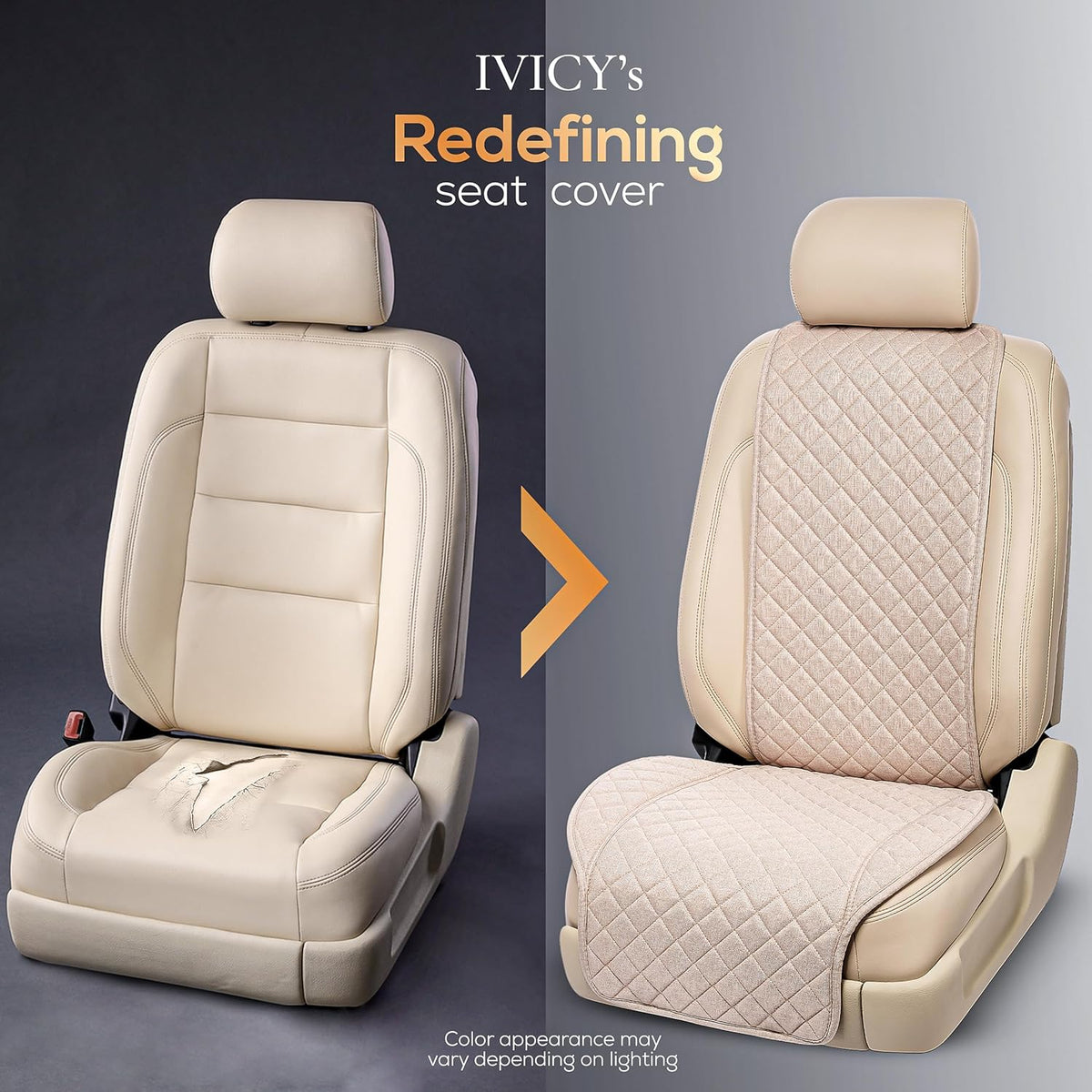 ivicy faux linen front car seat cover, seat, package contents