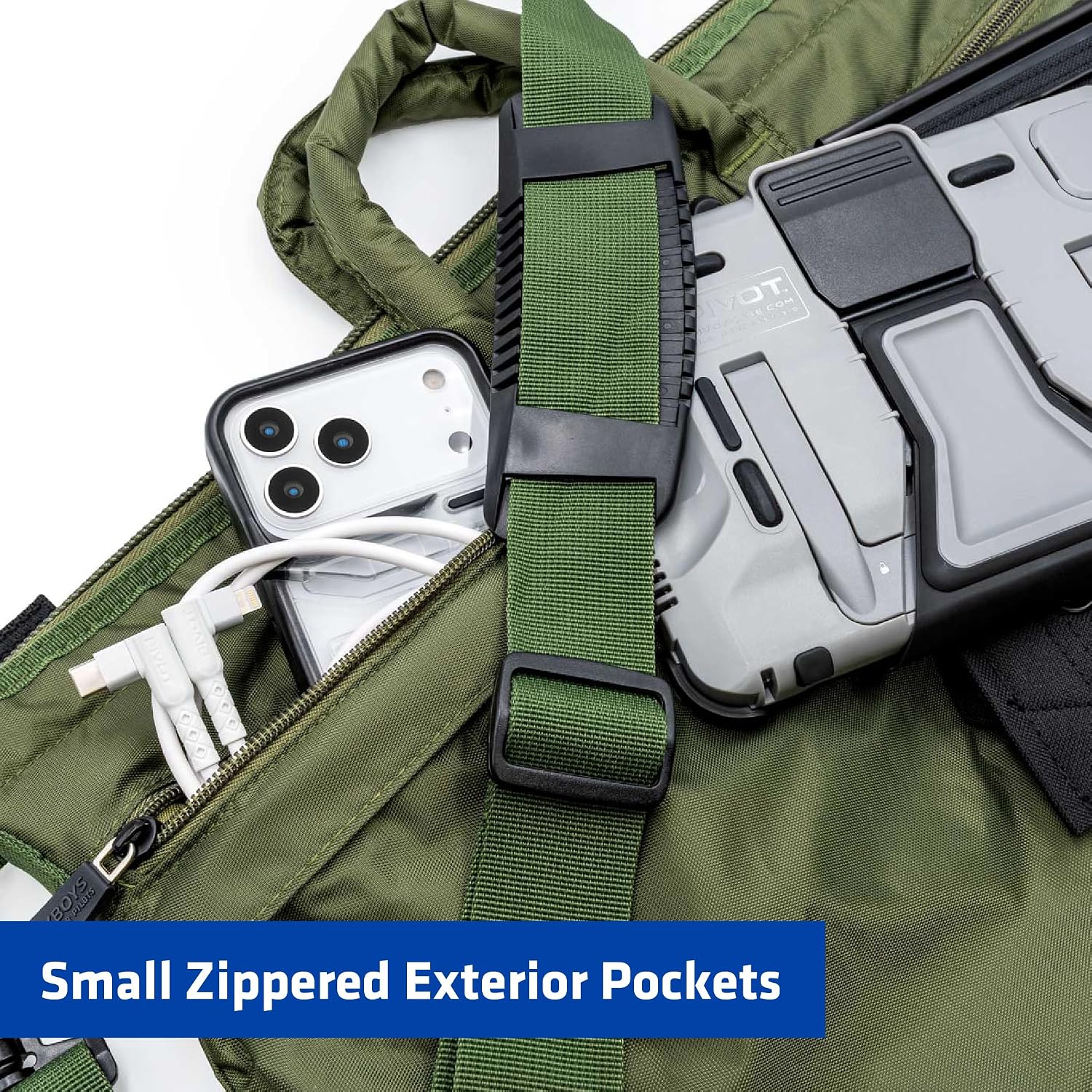 FlyBoys - Jumbo Helmet Bag - Ultra-Durable - Maximum Protection - Shock Absorption - Water Resistant - 7 Storage Pockets - Padded Handles - FOD Prevention - Green
