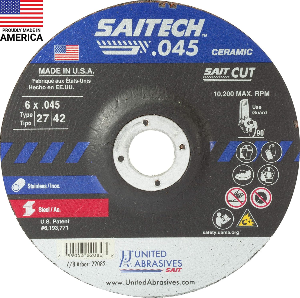 united abrasives-sait 22082 saitech™ high performance cut-off wheels, main product view