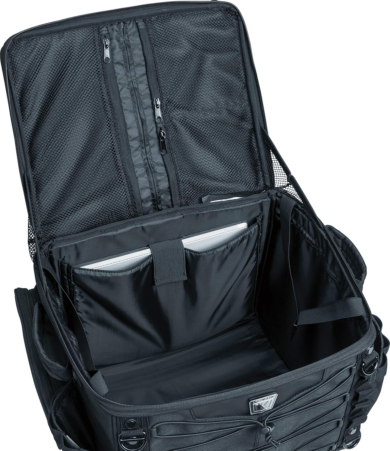 Kuryakyn 5285 Momentum Vagabond Motorcycle Travel Luggage: Weather Resistant Seat/Trunk/Rack Bag with Sissy Bar Straps, Black