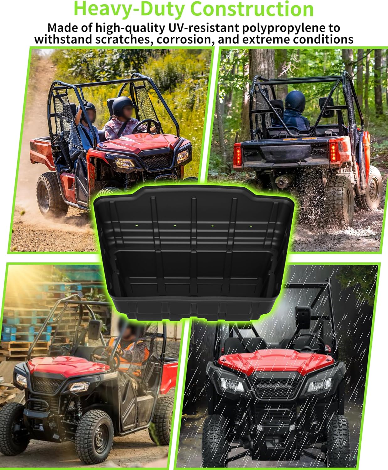Under Hood Storage Box for Honda Pioneer 500 520, 19L Durable PP Front Underhood Tray Tool Box with Rubber Seal for Honda Pioneer 500 2015-2023/520 2021-2026 UTV Accessories