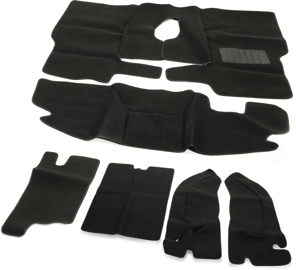 Kojem Full Set Carpet Kit Floor Liner Compatible with 1997-2006 Jeep Wrangler TJ Interior Floor Rug Mat Carpet Pad Black 6PCS
