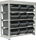 King's Rack Bin Rack Boltless Steel Storage System Organizer w/ 12 Plastic Bins
