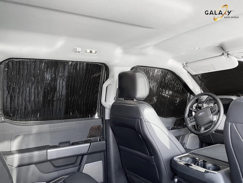 GalaxyAutoShield Custom Fit Front Side Window Sunshades (2pcs) for 2023 2024 2025 2026 Ford F-250 F350 F450 (NOT for E-Series), Regular/Super/Crew Cab, 2DR 4DR, UV Protection Privacy Insulated