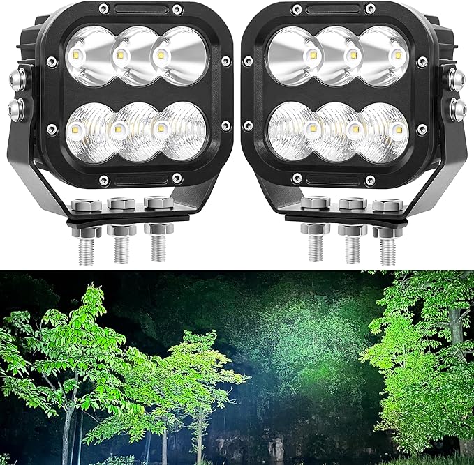 Cube LED Off Road Lights, 5 Inch 120W 10000lm IP68 LED Driving Lights Pods - Image 7