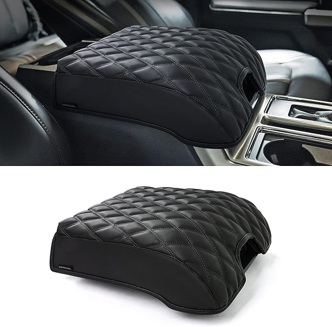 KMMOTORS F150 Center Console Cover, Thick Armrest Cushion, Interior Accessories by KMMOTORS
