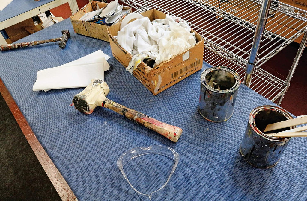 pig tool box, drawer and shelf liner absorbent on a desk or shelf