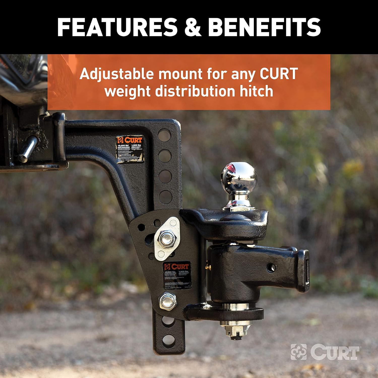 Curt Manufacturing 17132 Weight Distribution Hitch Replacement Shank (fits 2-1/2" Receiver, 8" Drop)