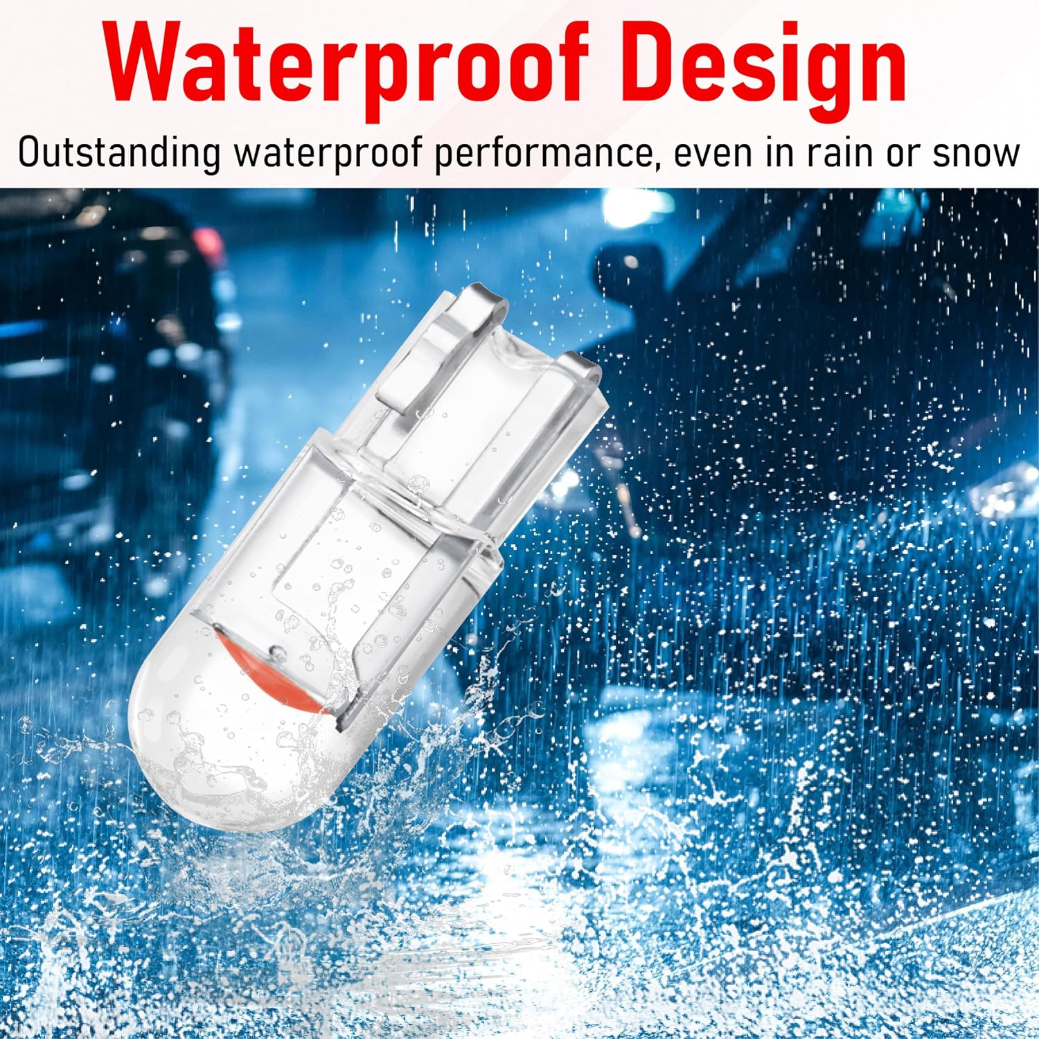 ecocstm 30 PCS Car 194 LED Bulbs, 168 2825 W5W T10 Wedge COB LED Replacement Bulb, Error Free Interior Bulb for Dashboard Light, Dome Lights (Red)