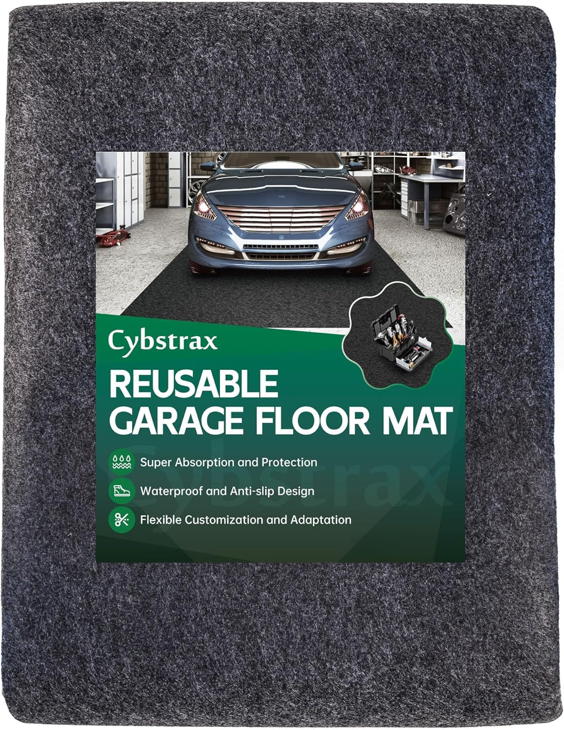Oil Spill Mat - 96" x 60" Absorbent Oil Garage Floor Mat