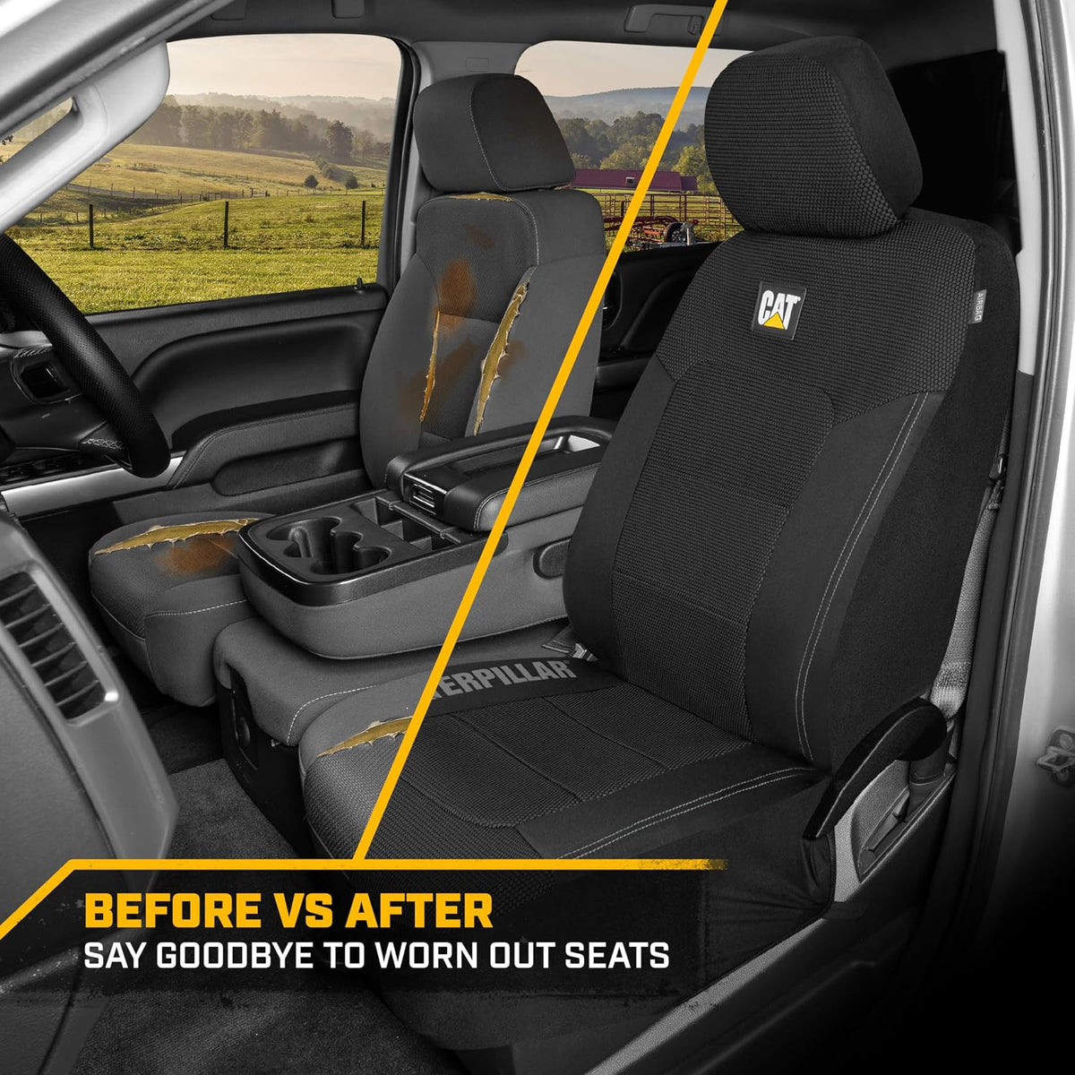 cat® meshflex automotive seat covers for cars trucks on a desk or shelf