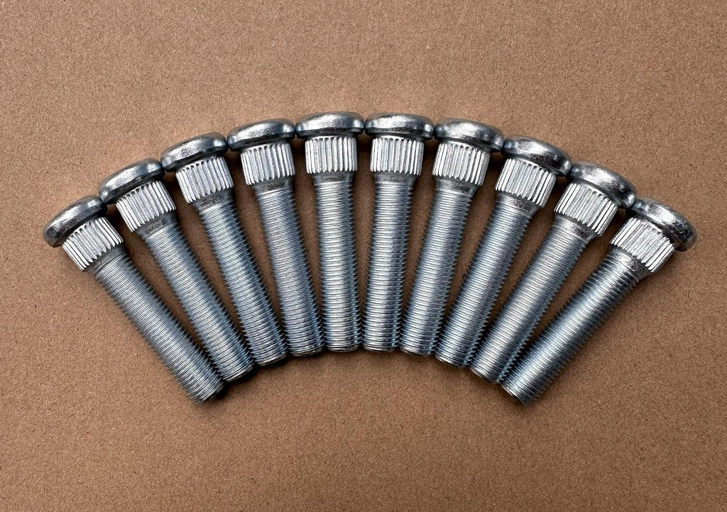 10PCS 1" Extender Longer 7/16-20 Serrated Wheel Studs 0.56 in. Knurl 2.32 in UHL Length Replacement for Elder Buick Oldsmobile Pontiac GMC 1961-1985, Chevrolet 1938-1990