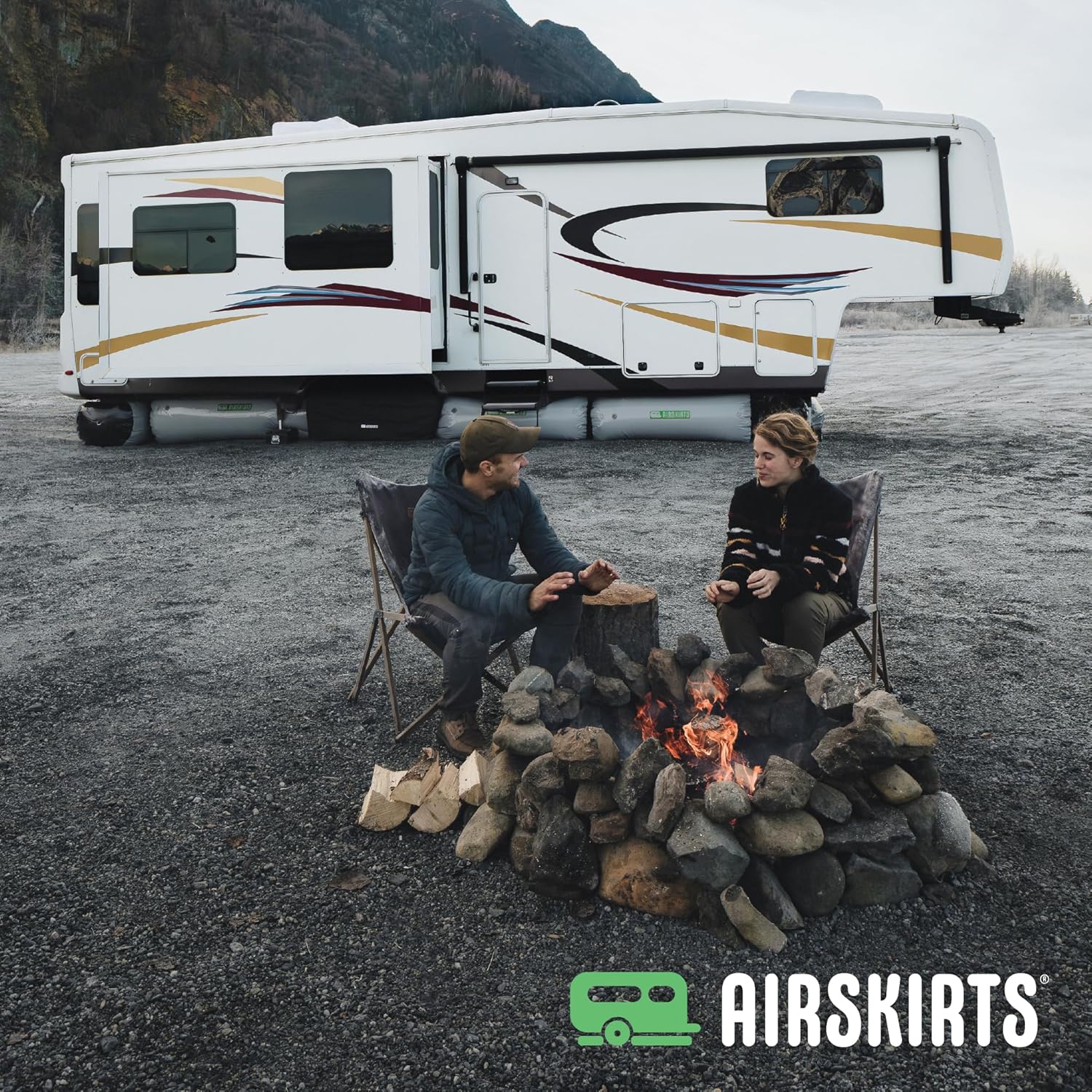 Triple-Axle RV Tire Covers for Trailers, RVs, Campers, Waterproof and UV Resistant, Thick, Durable Protection, Fits 27"-30" Tires, Trailer Wheel Cover by AirSkirts (Set of 2)