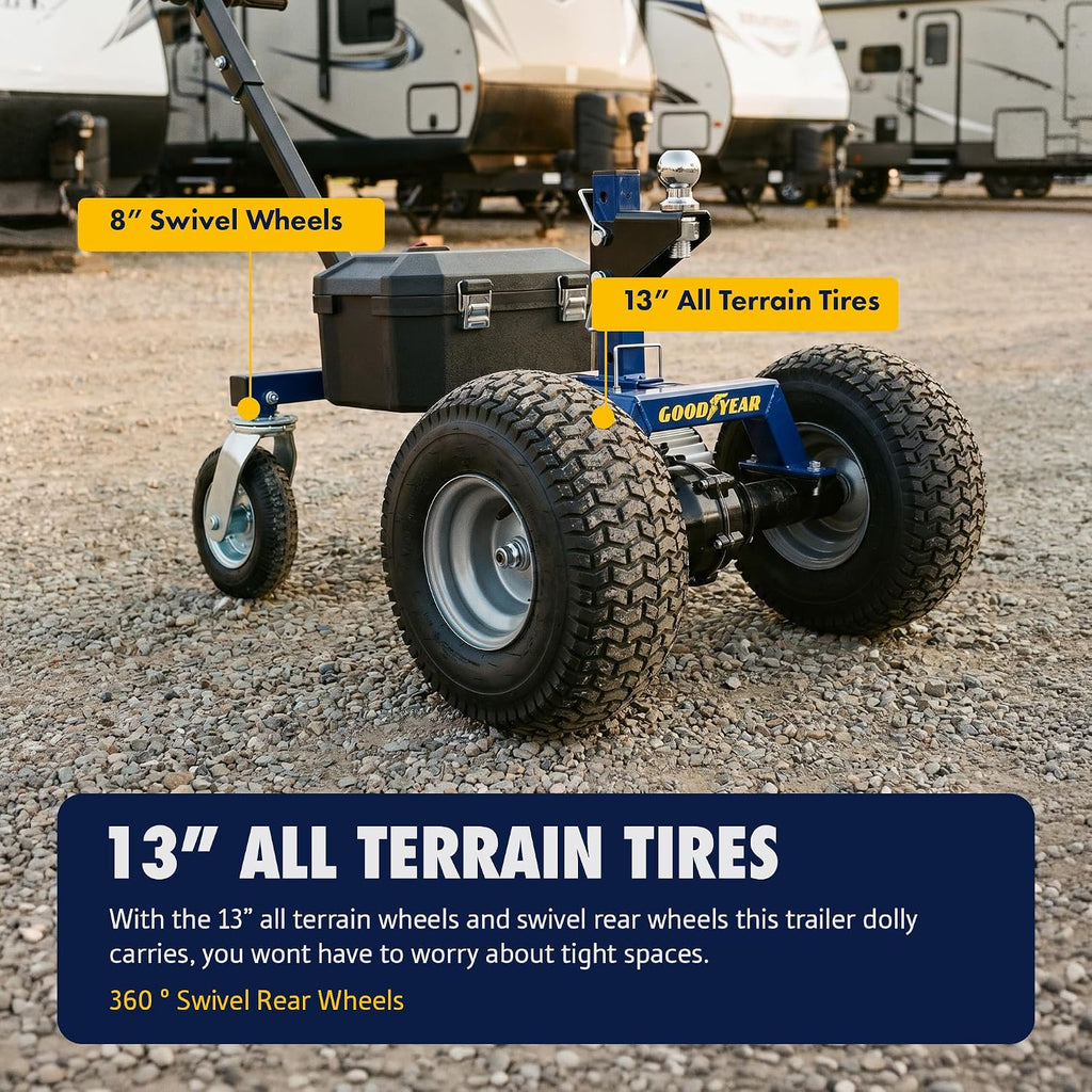 Goodyear 3600LBS Electric Trailer Dolly 2'' Ball Hitch Max Tongue Wt. 600LB