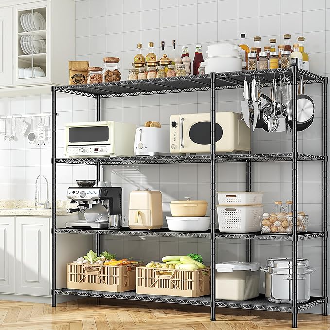 52.36''W Storage Shelves Metal Shelving Unit Load 1120LBS 4 Tier Wire Shelving - Image 8