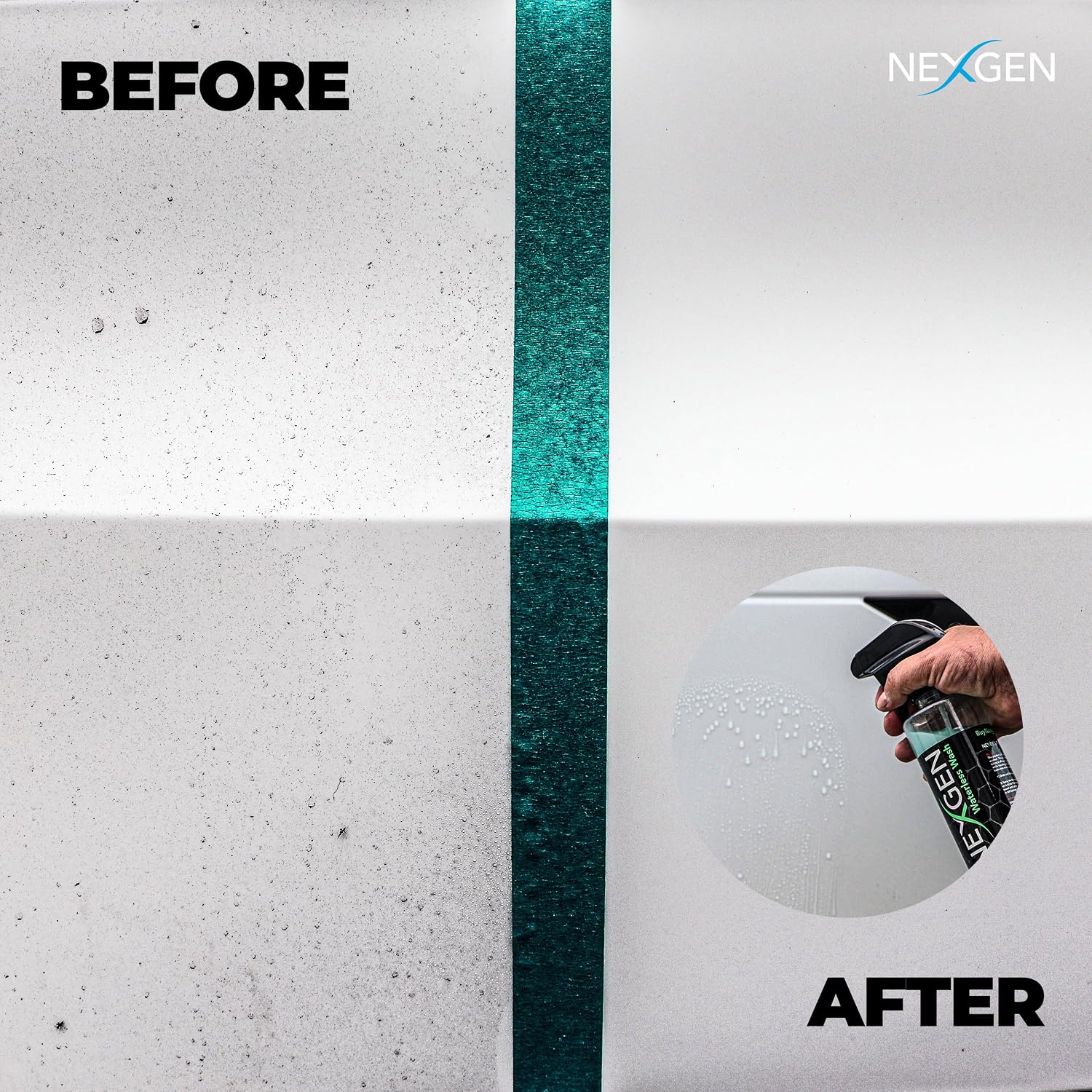 Nexgen Waterless Car Wash (8oz) - Ultimate Waterless Car Cleaner - Scratch-Free and High-Gloss Shine - On-the-Go Car Detailing - Car Cleaning Supplies - Ideal for Cars, Trucks, Boats & More!