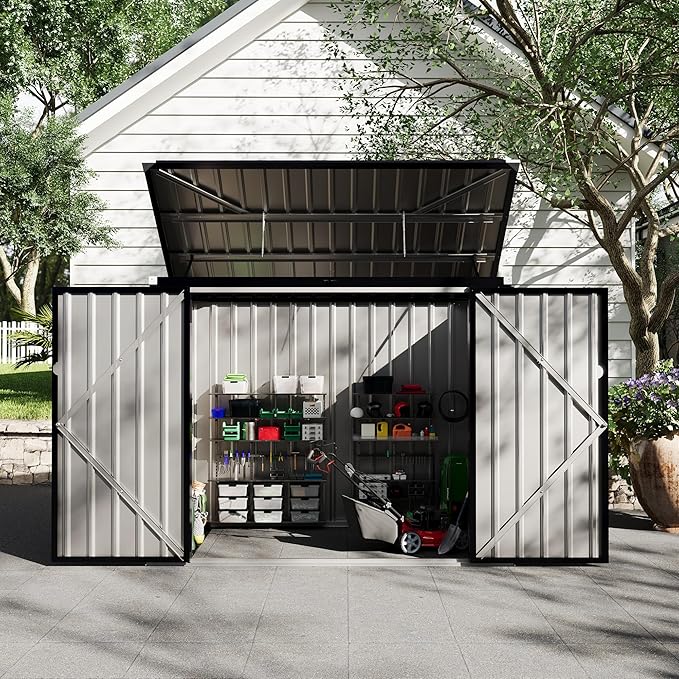 Outdoor Trash Can Storage 2 Binsgarbage Bin Storage Shed, 3x6 FT Garbage Bin - Image 9