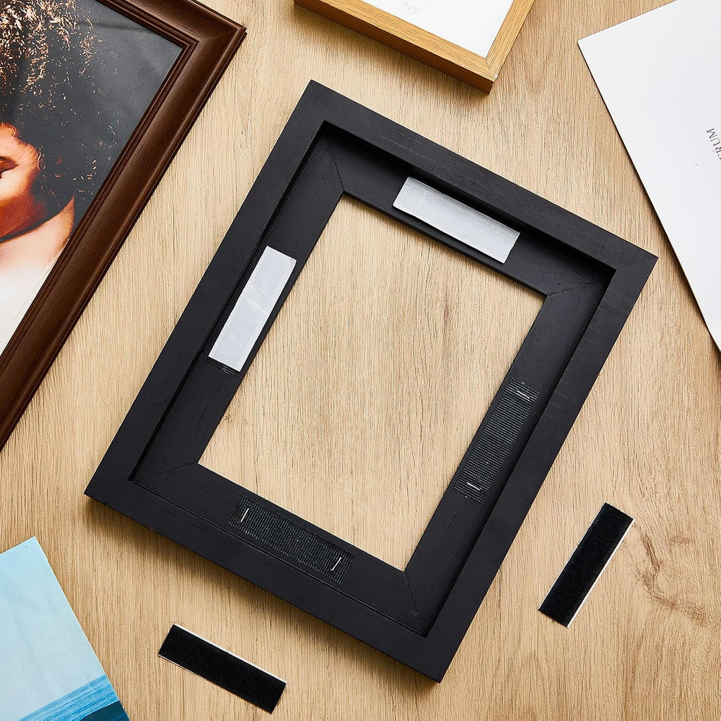 qunclay 4 pcs 8x10 inch canvas floating frame on a desk or shelf