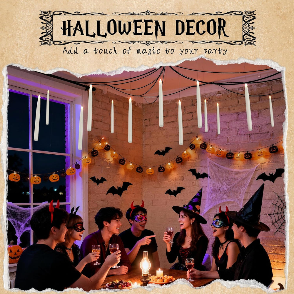 20PCS Floating Candles with Wand, Magic Hanging Candles, Flickering Warm Ligh...