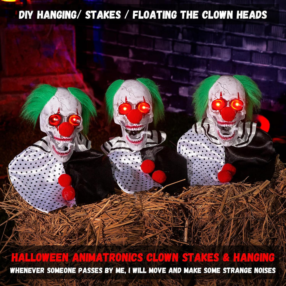 Halloween Animatronics Clown Pathway Markers Decorations, Hanging Animated, F...