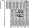 12 inch Fence Stakes Heavy Duty 50-Pack J Hook Rebar Ground Stakes Anchor