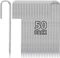 12 inch Fence Stakes Heavy Duty 50-Pack J Hook Rebar Ground Stakes Anchor by Besitu