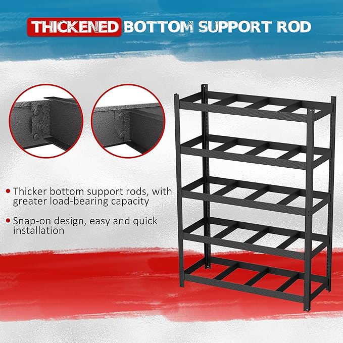 MUPATER 60.04”W × 24.02”D × 80.71”H Metal Storage Shelves, 3000 LBS Heavy Duty - Image 9