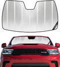 Pigenius Windshield Sun Shade for Dodge Durango 2021-2025. Reflective Aluminum Film Front Window Sunshade - BLAZBLOCK