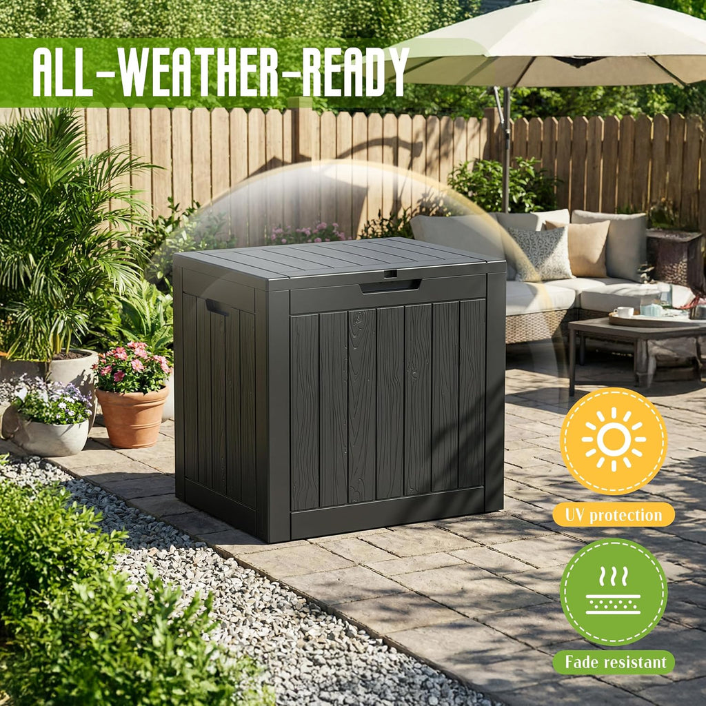 drato 35 gallon outdoor storage box waterproof, resin, package contents