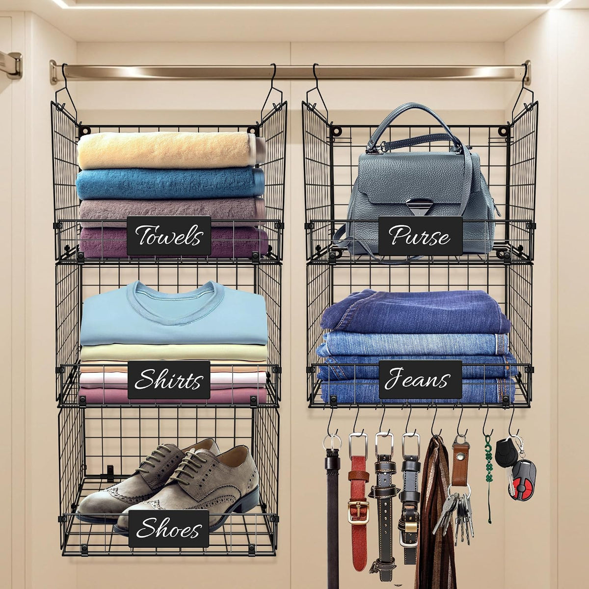 decolure 5-tier adjustable hanging closet organizer – maximize, main product view