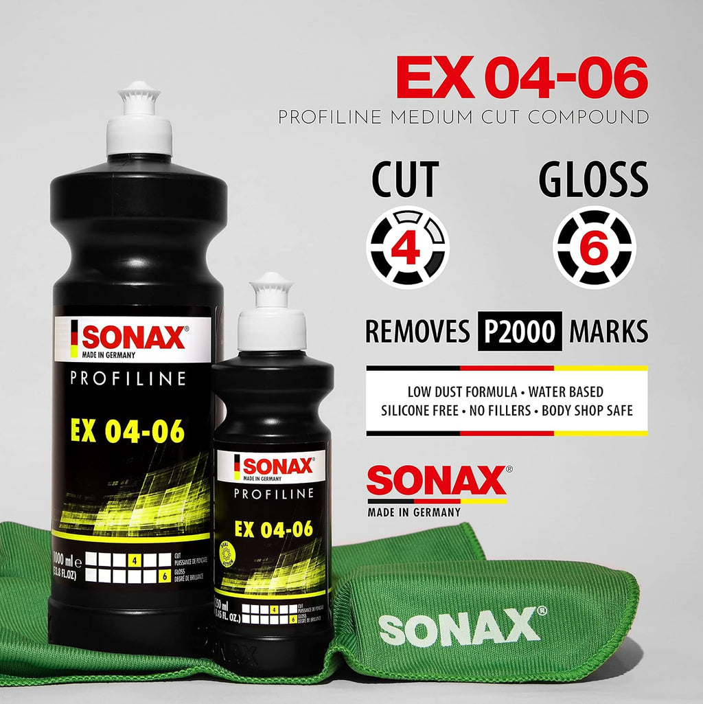 Sonax Profiline EX 04-06, 8.45 fl. oz. (Pack of 2) - Medium Cut Metal Polishing Compound