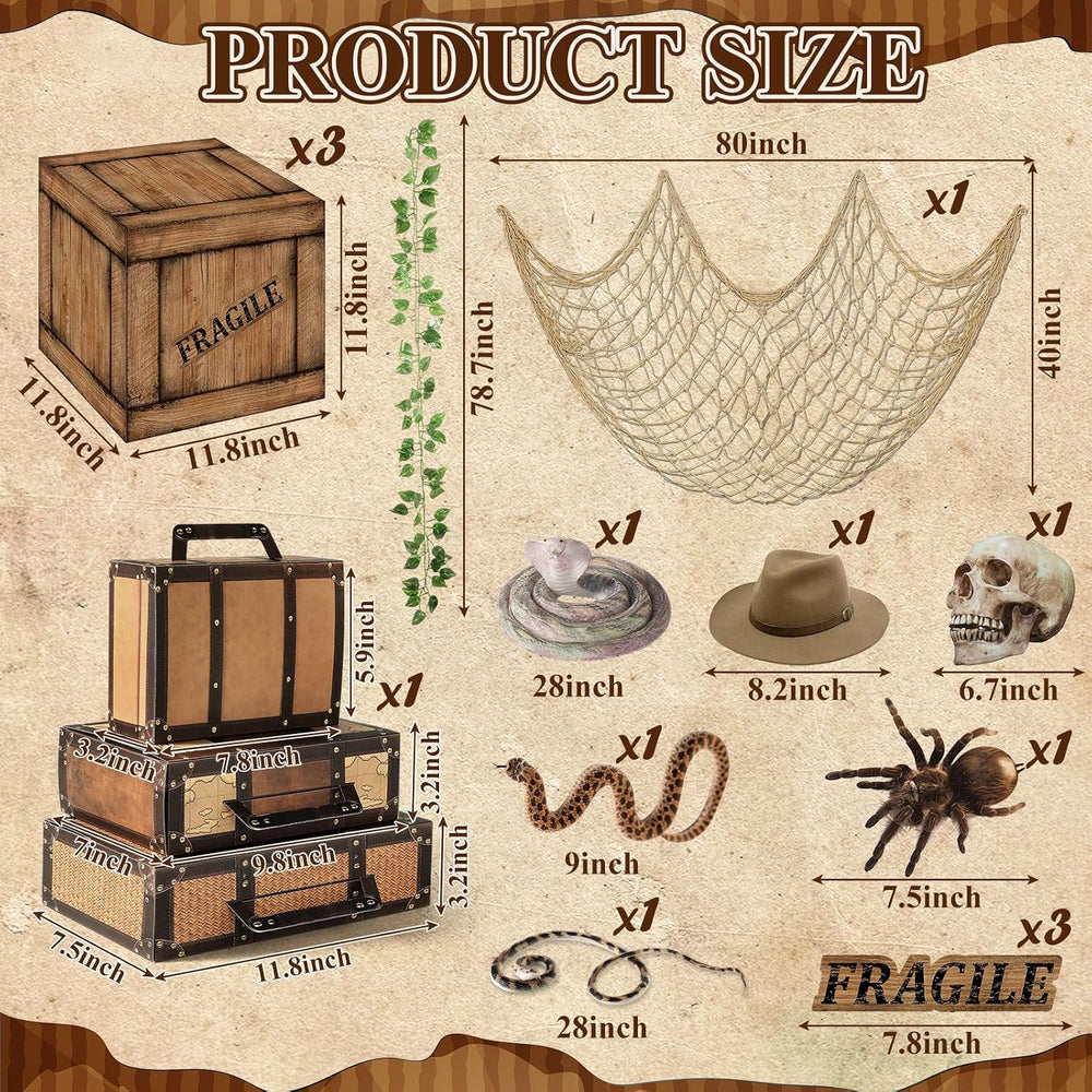 15 Pcs Halloween Pirate Party Decoration Chest Box Prop Treasure