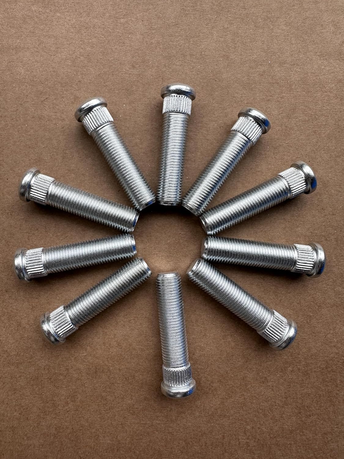 10PCS 1/2" Extended Longer Than Stock Serrated Wheel Stud Bolts Thread 1/2-20 - .535 in. Knurl, 2 in. Length Replacement for Chevrolet Buick Cadillac GMC Pontiac Oldsmobile