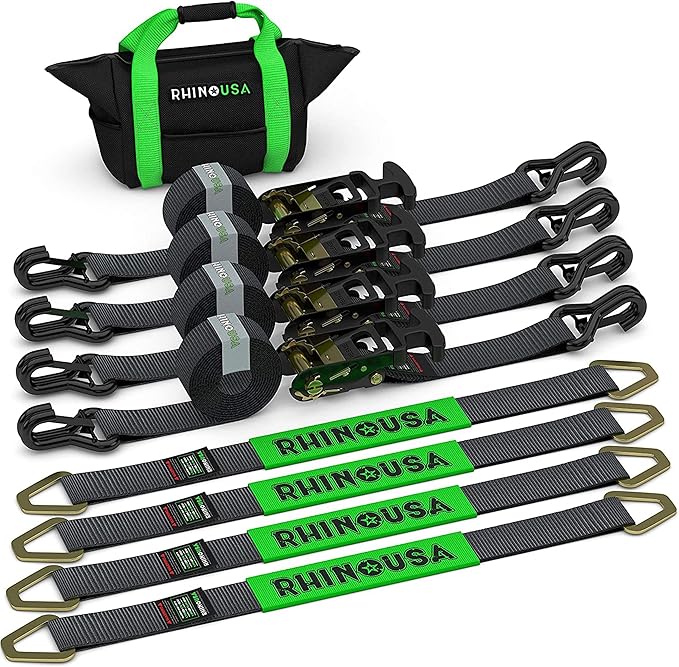 Rhino USA Car Tie Down Straps for Trailers by RhinoUSAInc