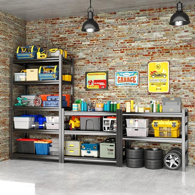 Metal Garage Shelving Unit, Heavy Duty 5-Tier Adjustable Storage Rack, Steel - Image 2