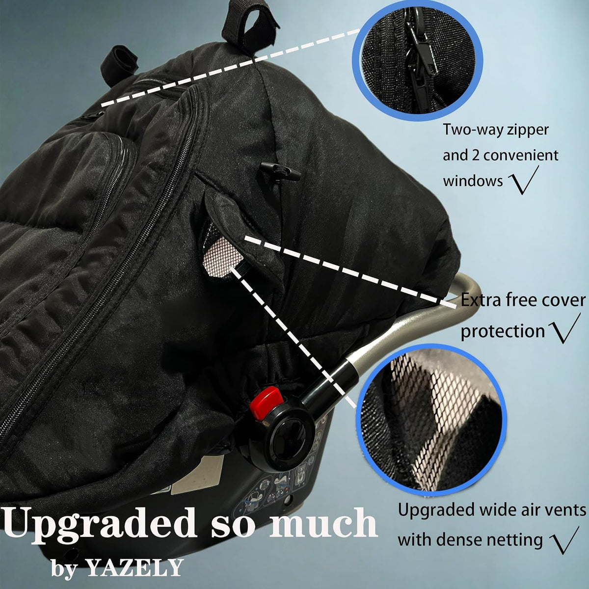 car seat cover for babies winter waterproof seat, side view