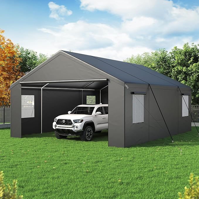 Polar Aurora Carport 20x20 FT, Heavy Duty Car Port Canopy, by PolarAurora