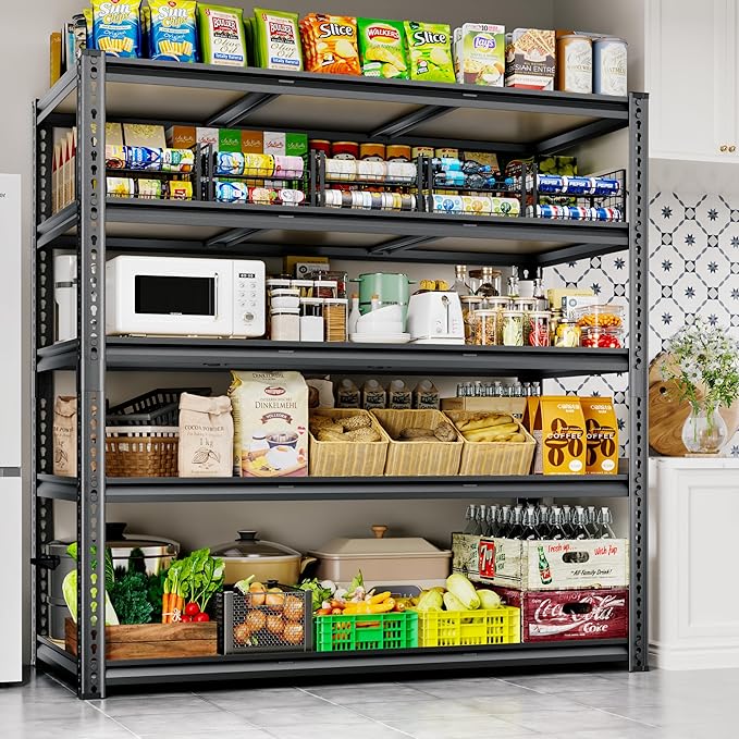 48"W Garage Shelving, 2650LBS Storage Shelves heavy duty, 5 Tier Metal Shelving - Image 2