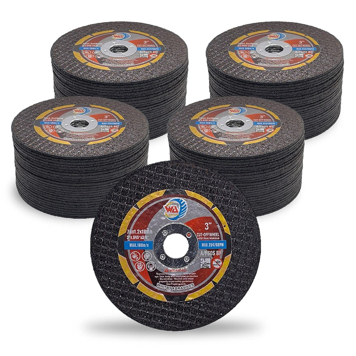 wa 100pack - 3" x.045 x3/8" thin cutting, main product view