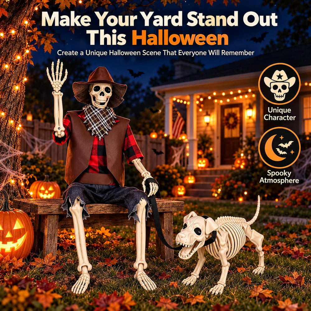 Skeleton for Halloween Decoration Outdoor, Halloween Decor for Yard Porch