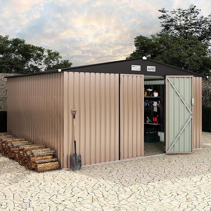 10x12 FT Metal Storage Sheds Outdoor, Metal ToolShed by RELJOFUM