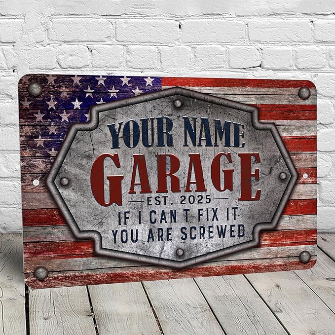 Garage Sign | Personalized | Vintage American Theme - Image 3