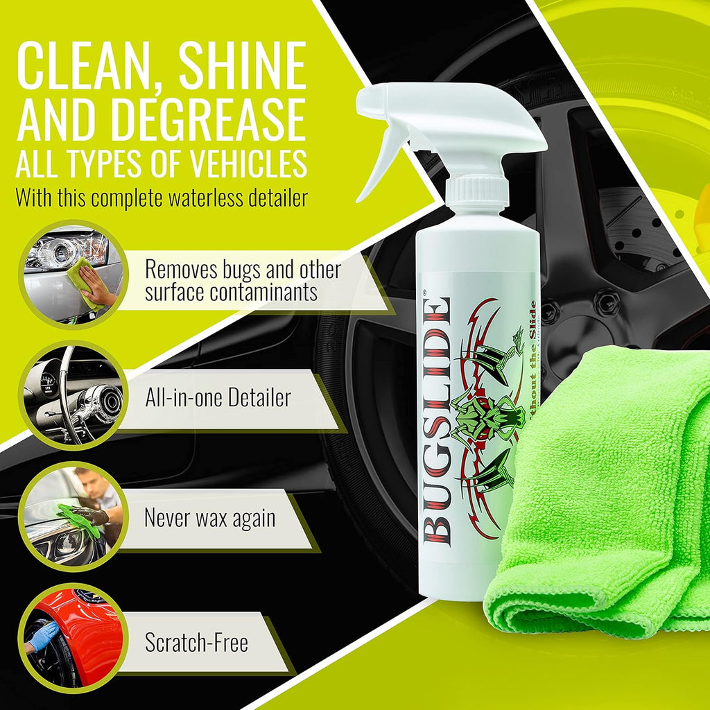 bugslide 16 oz shop kit cleaner & polisher, close-up detail