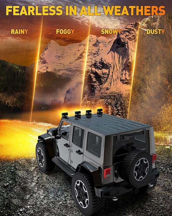 NAOEVO 7 Inch Amber LED Light Bar, 240W 24, 000LM Offroad Fog/Driving Lights - Image 5