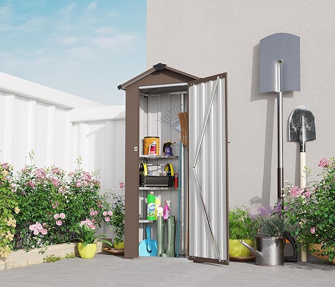 Outdoor Metal Storage Shed, Waterproof Garden Tool Shed - Image 2