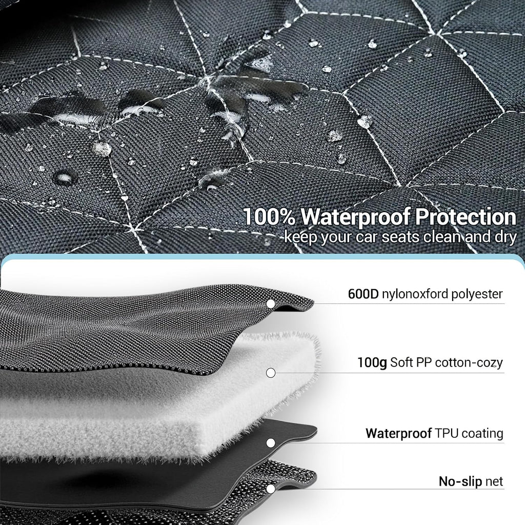 meginc 2-pack front seat covers for dogs, waterproof, front angle view
