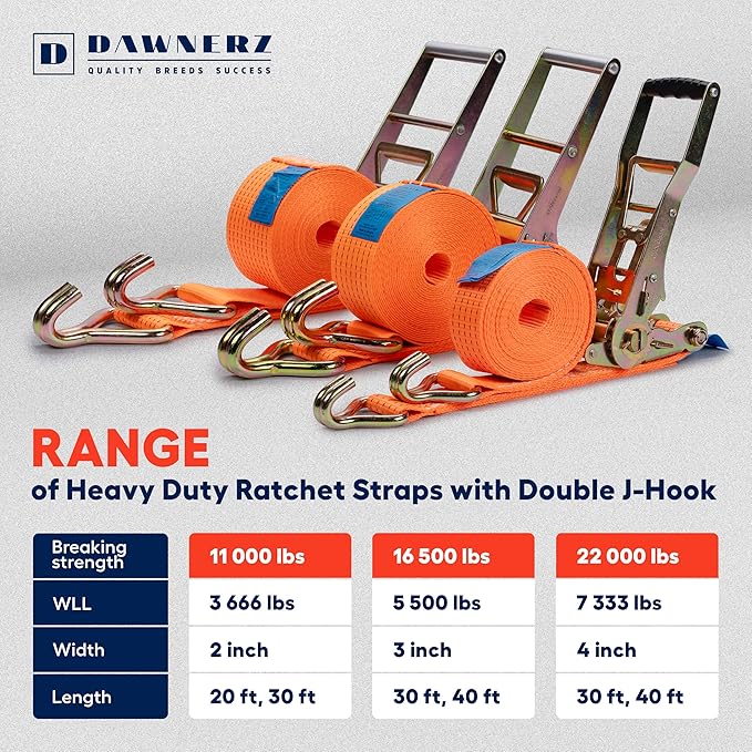 Heavy Duty 4 Inch x 30 Ft Ratchet Straps - Image 9